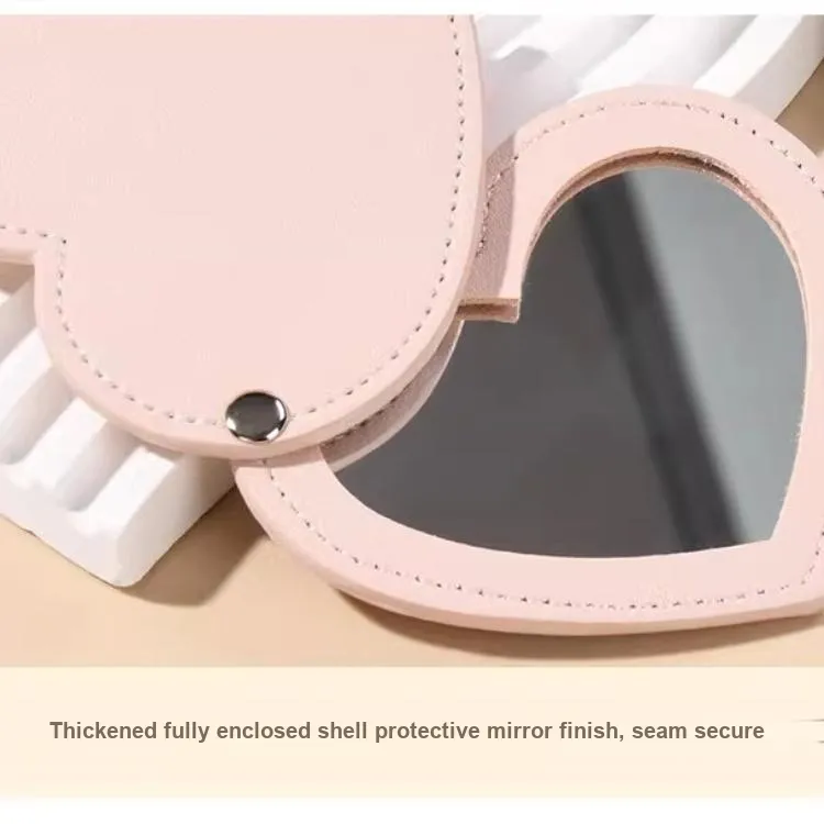 JIXUAN On The Go Heart Convenience Foldable Rotating Refillable Makeup Mirror-2