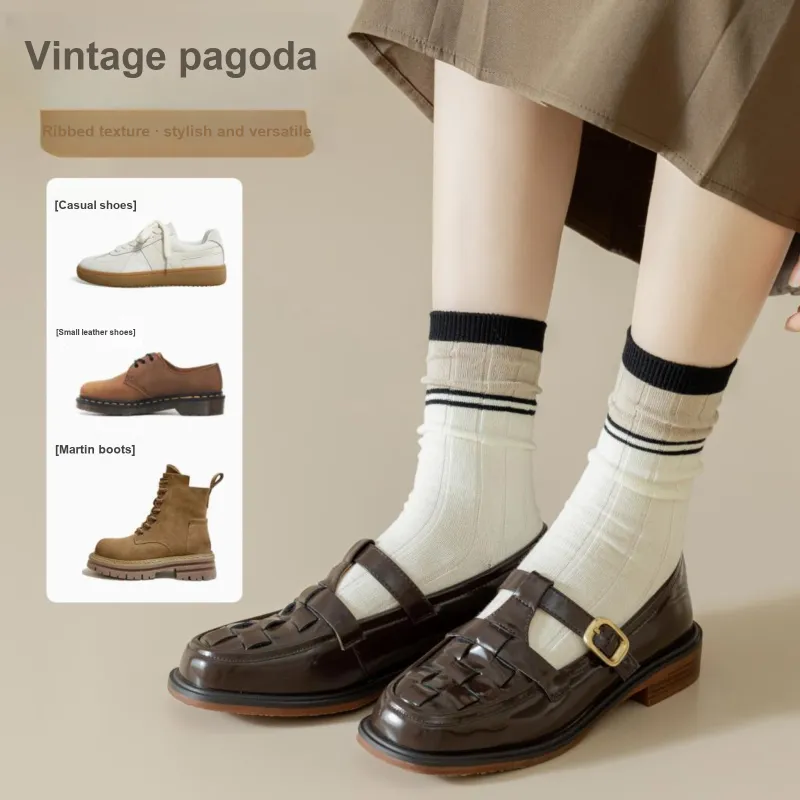 XXLLG Mid Calf Socks Women's 5 Pack-4