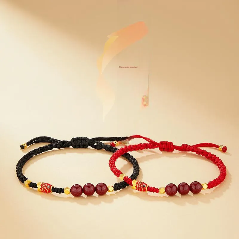 Central Fashion Reconstructed Cinnabar Bracelets Unisex-10