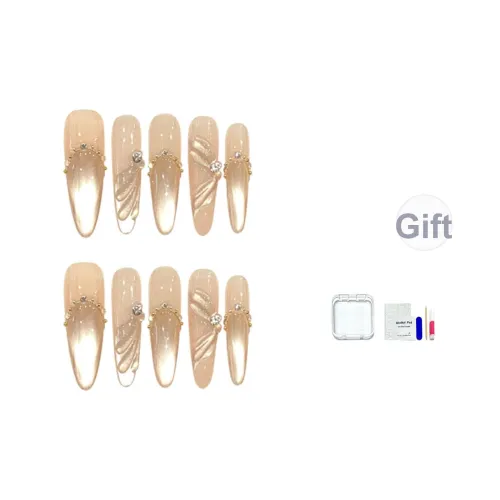 JINGCHANXUE Крылатый Ангел Лента Французский False Nail Длинный Coquette Градиентный Кошачий глаз 20 мм