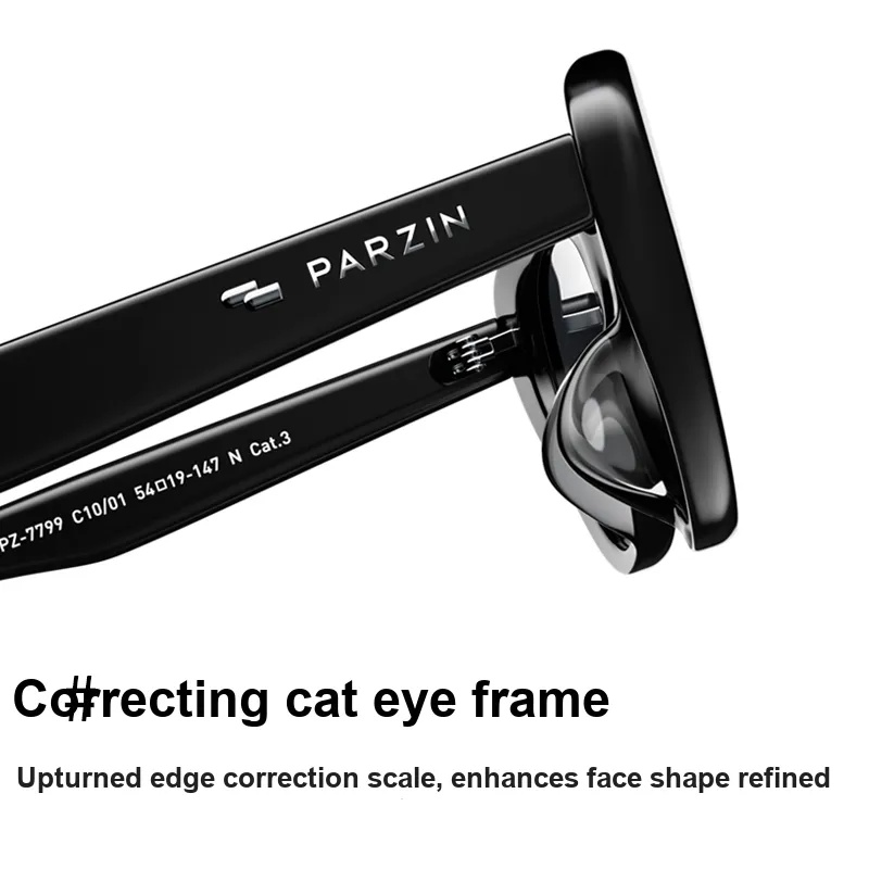 PARZIN Plate Frame Cat Eye Sunglasses Unisex-5