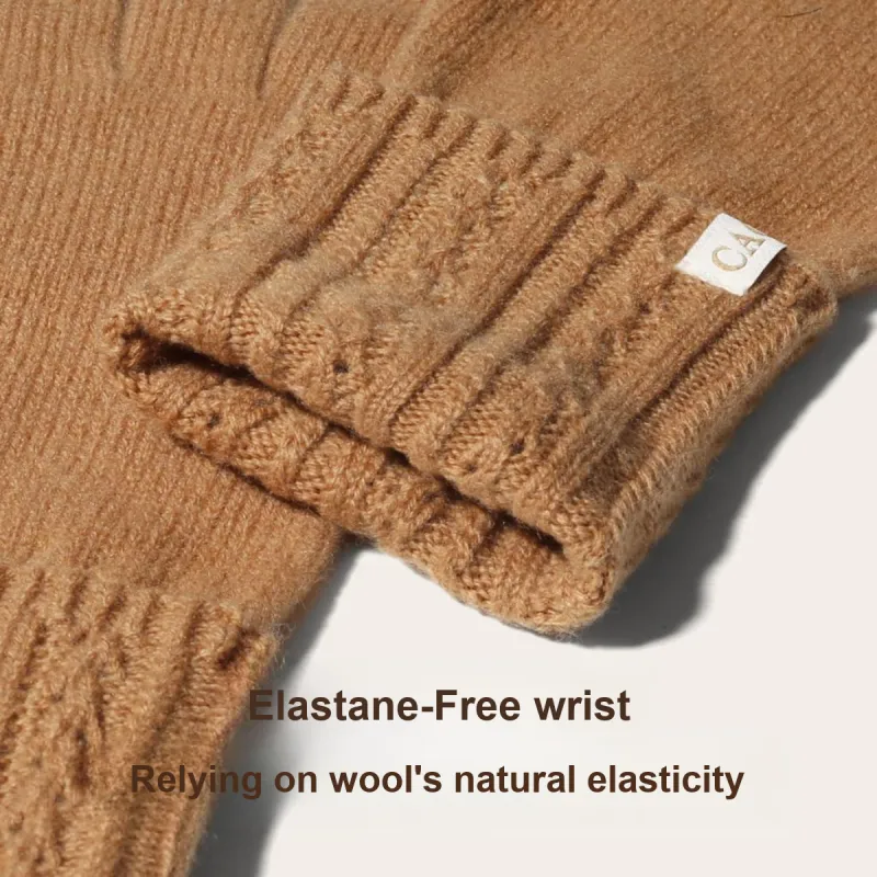 CACUSS Junior Sheep Wool Knit Gloves Women's-6