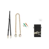 Yves Saint Laurent Perfume 선물 포장 골드 톤 블랙 길이 조절 어깨끈 93-113cm + 골드 톤 장식 체인 30cm [개조된 도구 포함]