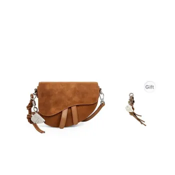 Teenmix Split Cow Leather Saddle Bag, Crossbody Bag, Shoulder Bag Small Size Women's Coffee/Brown/Latte/Black