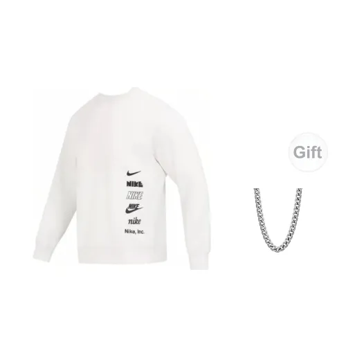 Nike Sweatshirts Unisex White With Free Necklace