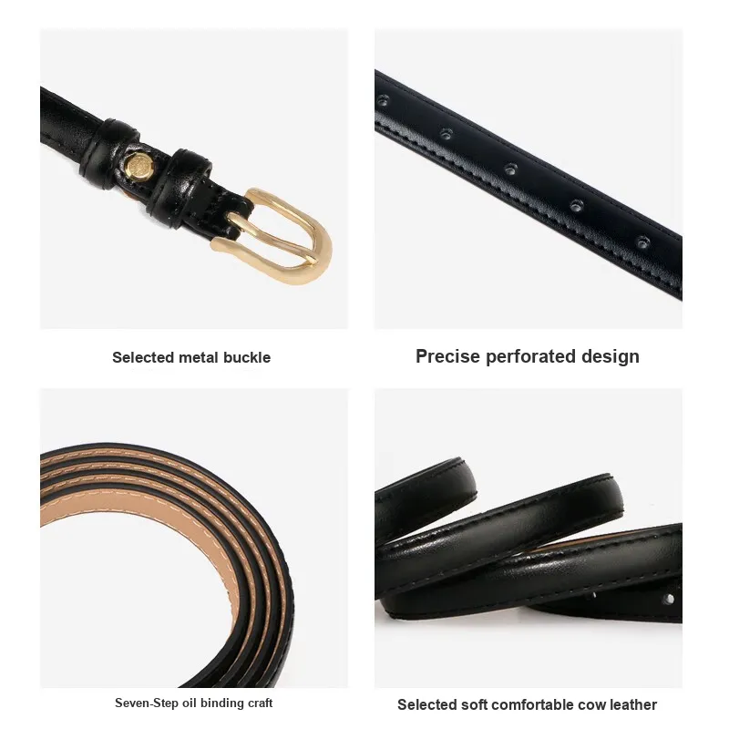Cranta Komeia Cow Split Leather Belts Women's 1.3cm-3