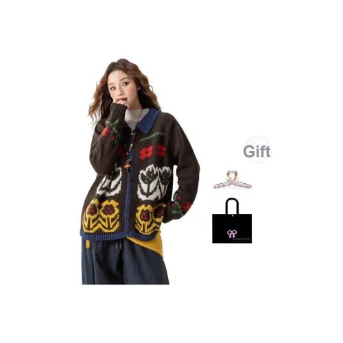 OYANXI Красный кофе Женские свитеры