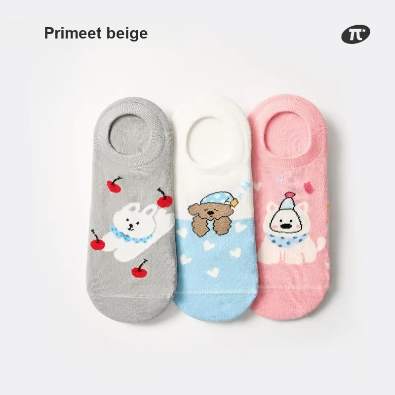 Primeet No Show Socks Women's 5 Pack Pet Party A Set-2