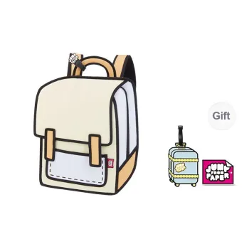 JumpFromPaper Polyester Comic Universe Backpack Regular Unisex Beige Brown