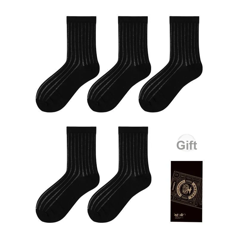 LIANGPU Mid Calf Socks Women's 5 Pack-0