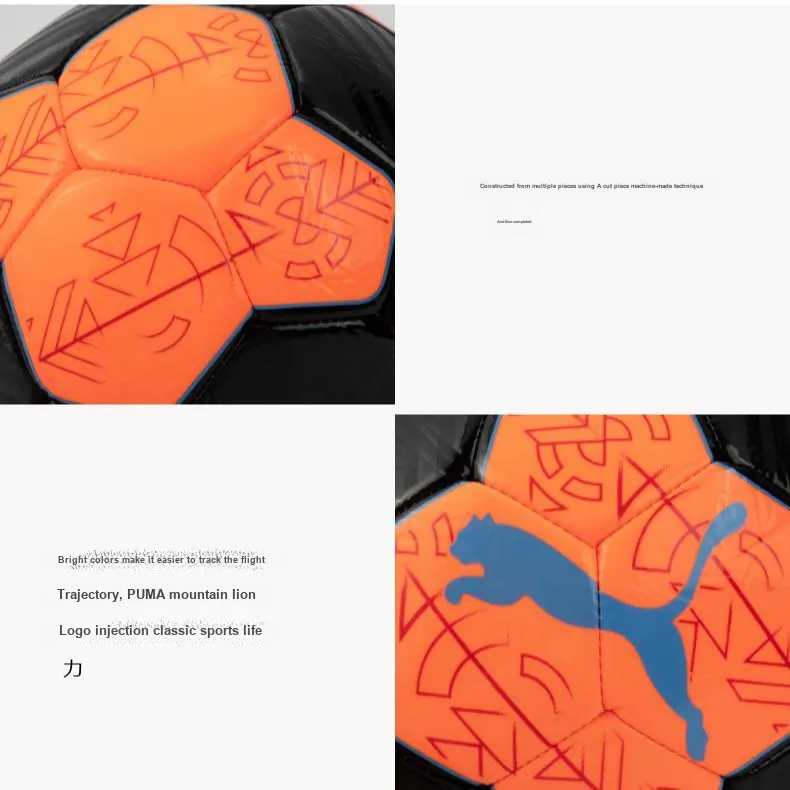 PUMA Size 5 Soccer Machine Stitched Soccer Ball Unisex Orange Black-2