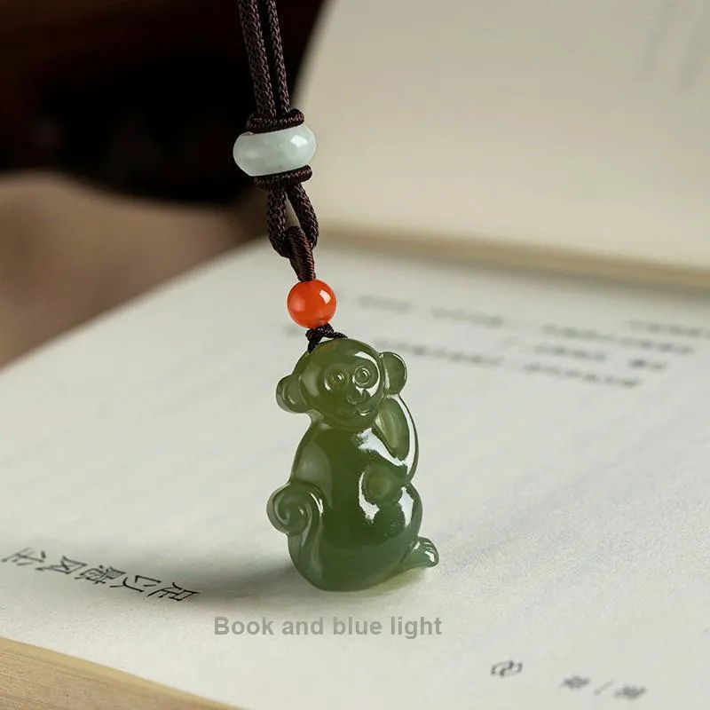 Andaozi Hetian Jade Necklaces Green Jade Unisex-4