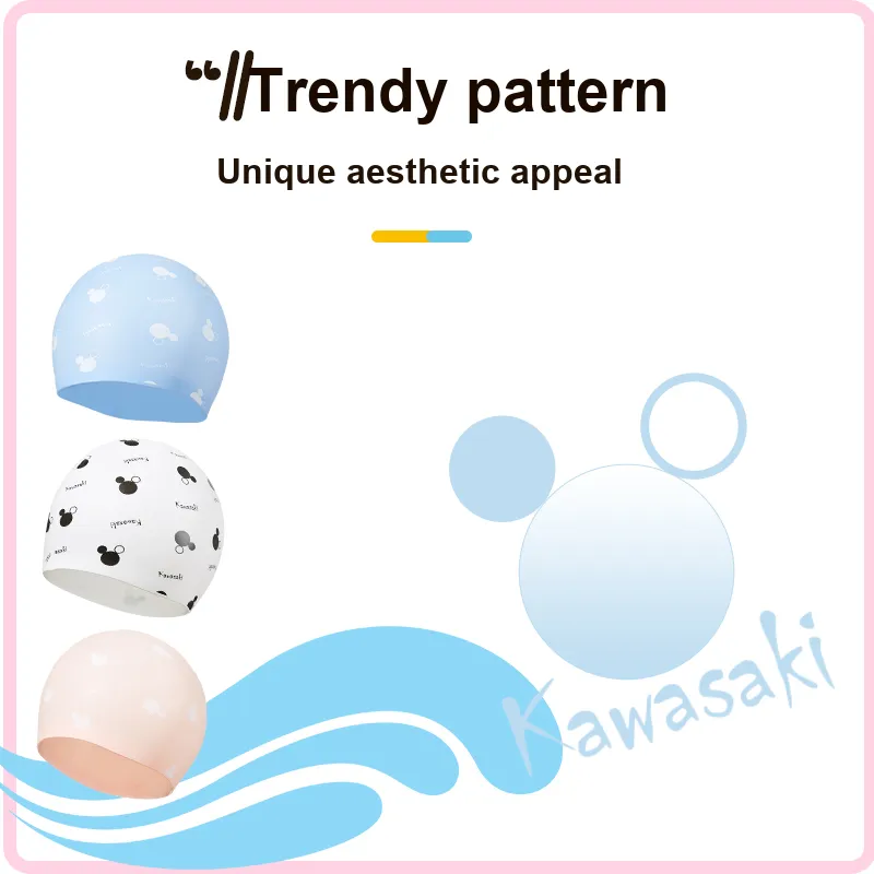 Kawasaki Swimming Caps Silicone Swim Kids'-5
