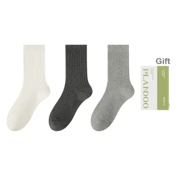 PLANDOO Mid Calf Socks Unisex Shopping Bag 3 Pack