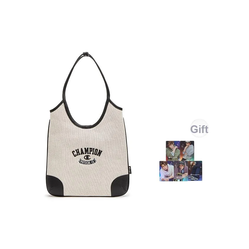 Champion Ткань + Искусственная кожа Сумка Унисекс Черный и Белый Холст Средне-синий Деним Полосы Холст Серый Черный