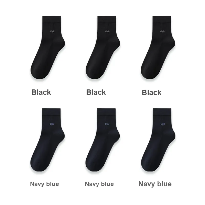 H YXIANG Mid Calf Socks Men's 6 Pack-13