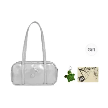 KKA PU One Shoulder Underarm Handbag Women's Silver/White/Black