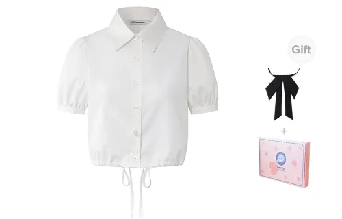 Tokyo Season Shirts Women's White Ripple Soda Comes With Bow Tie