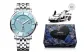 Silver Case Blue Dial Silver Steel Band