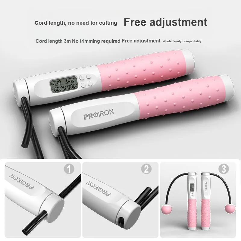 PROIRON Aerobic Fat Reduction Smart Counting Jump Ropes Adults PVC Rope, Silicone Controller 3m-7