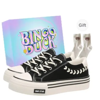 BINGO DUCK Slip Resistant And Breathable Low Top Canvas Shoes Women's