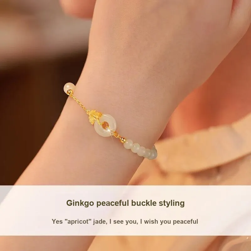 XIBAOCHUNHUA Hetian Jade Bracelets Pale Greenish White Jade Unisex-4