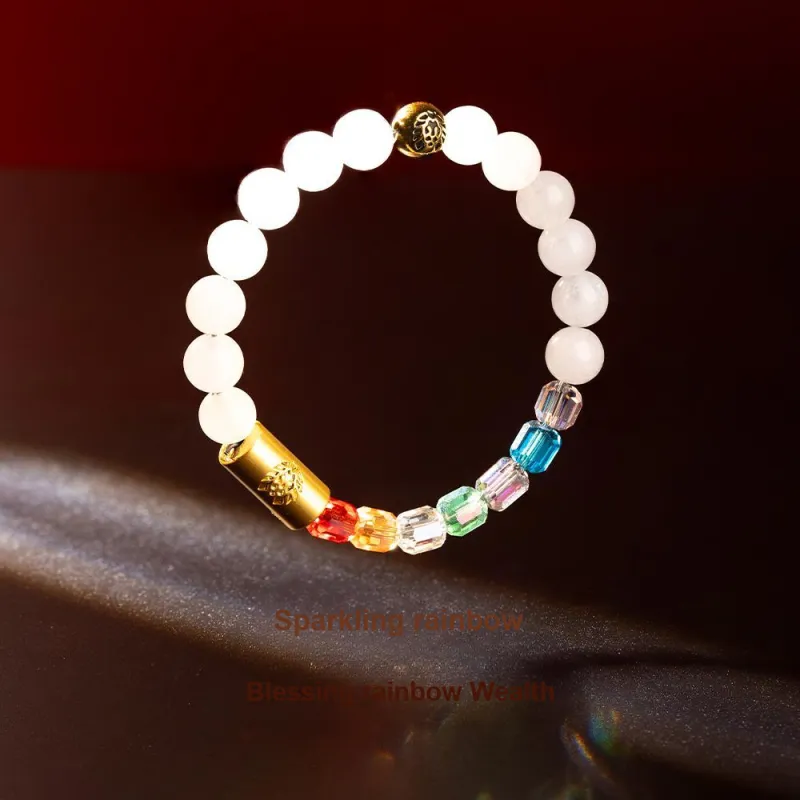 Rastaclat Chalcedony Small Lion Chinese Style Beaded Bracelet Unisex-1