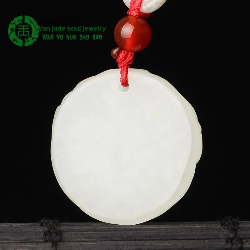WANYUHUN Hetian Jade Pendants White Jade Unisex-4