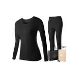 Women's Crew Neck Set (Black) 100% cotton Lace Trim Neckline/Shopping Bag Included