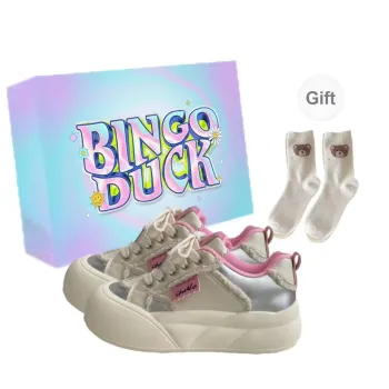 BINGO DUCK Slip Resistant Height Increasing Coverage Low Top Skateboard Shoes Women's
