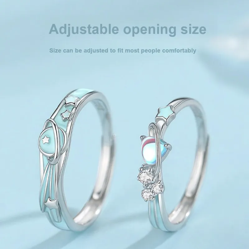 MAGICPOLE 925 Sterling Silver With Zircon Rings Unisex Silver-7