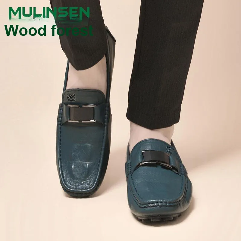Mulinsen Gommino Loafers Men Black/Blue/White/Gray-13