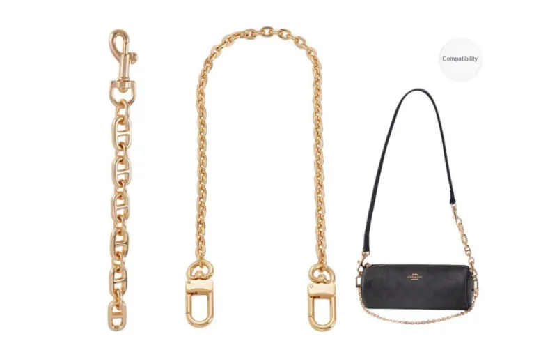 Lan Bao Fan Metal Shoulder Strap, Bag Accessory Women's Gold Tone-32