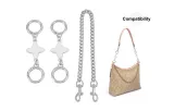 (Silver) Four-Leaf Clover Extender Chain *2+Decorative Chain 45cm