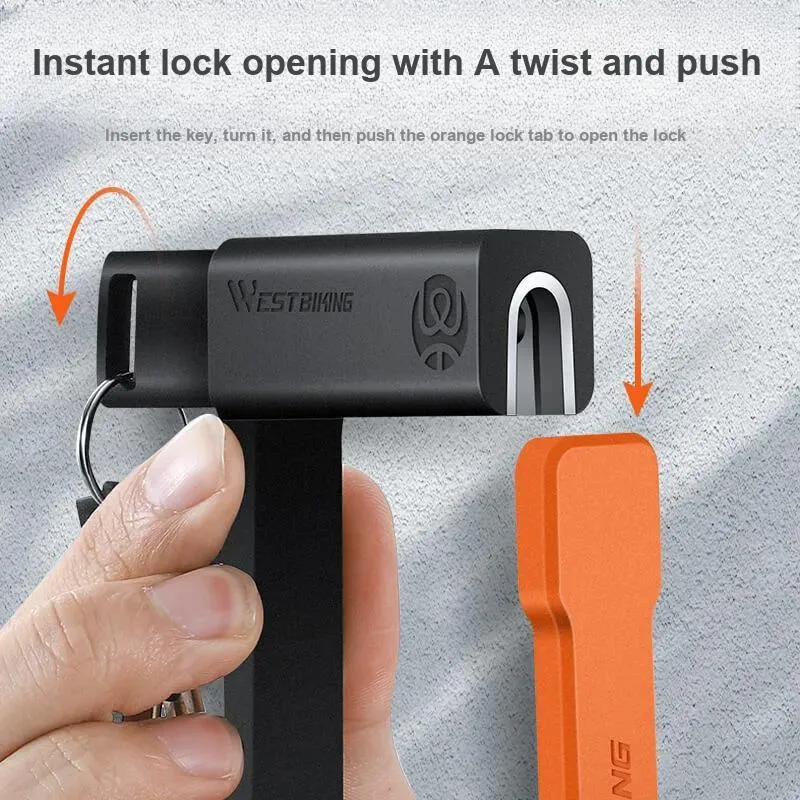 WEST BIKING Bicycle Locks Anti Prying Folding Lock-3