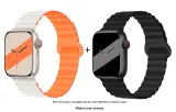 Apple Silicone Strap-Starlight Orange *Midnight Black