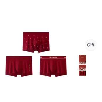 Qiao Ni Tong Underpants Men's Box 3 Pack Red