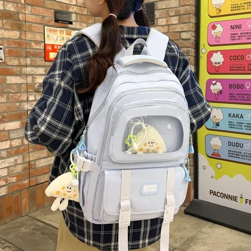 RUIPAI Nylon Backpack Regular Women's Yellow/Ecru/Black/Light Purple/Light Blue-17