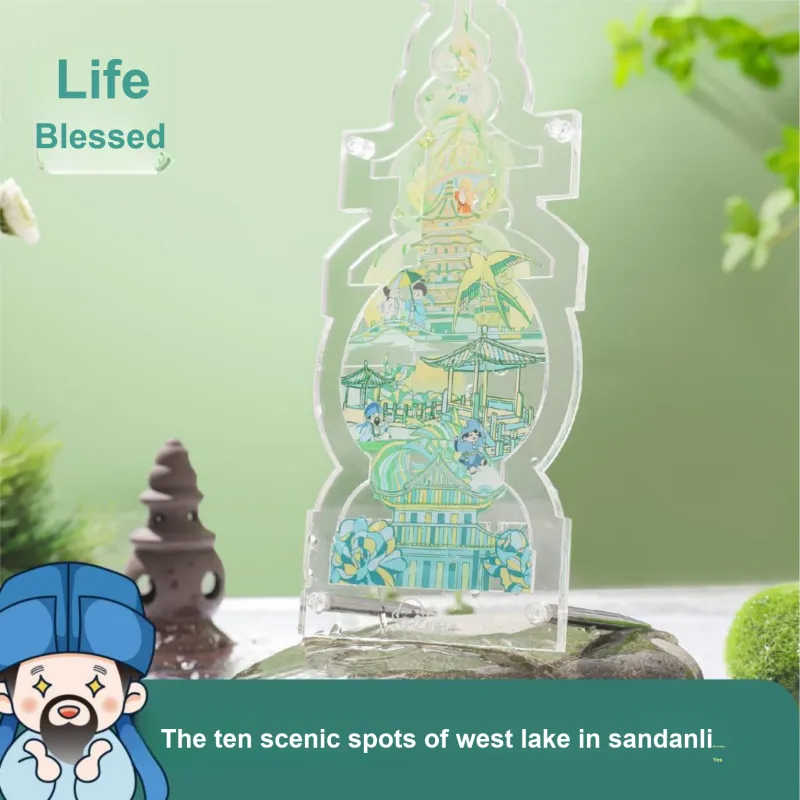 XIZIMAOMAO Hangzhou Landmarks Collection, Ten Scenic Spots Of West Lake Acrylic Stands-3