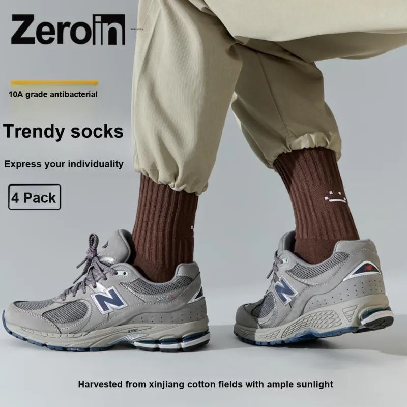 ZEROIN Mid Calf Socks Unisex 4 Pack-66