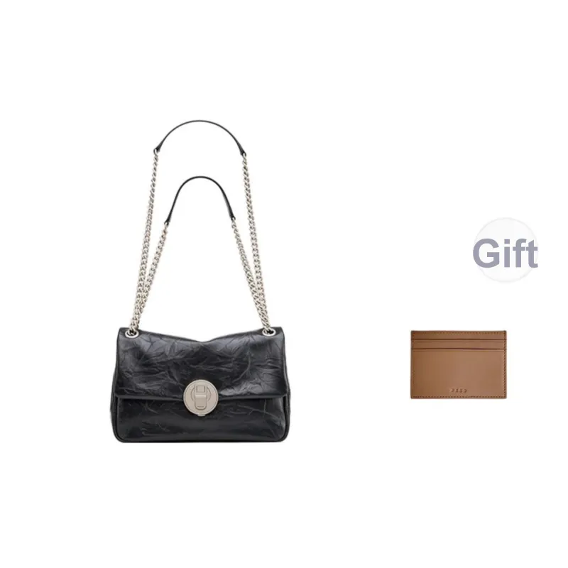 PECO Cow Leather Shoulder Bag Crossbody Bag Regular Women's Classic Black-0