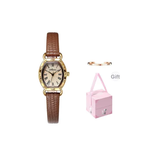 ABORNI Small Tonneau Collection Кварцевый механизм Часы Женские часы Циферблат часов Кофе