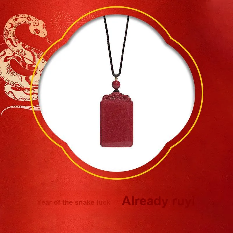 Welcome To The Treasure Cinnabar Jade Necklace Good Luck Unisex-1