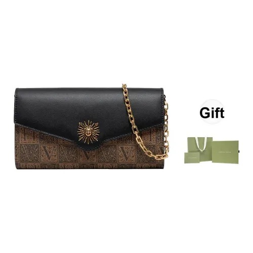 VANESSA HOGAN Чехол для телефона из коровьей кожи сумка с цепочкой конверт сумка через плечо женская черная