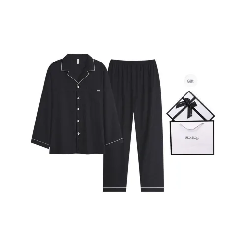 Q'NIANMA Обсидиан Черный Мужской Подарочный Набор Пижам