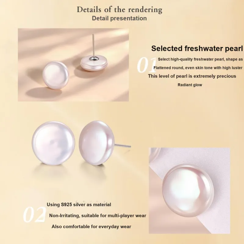 LAOMIAO Pearl Stud Earrings Women's-3