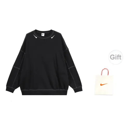 Nike Sweatshirts Unisex Black Sweatshirts+Gift Bag