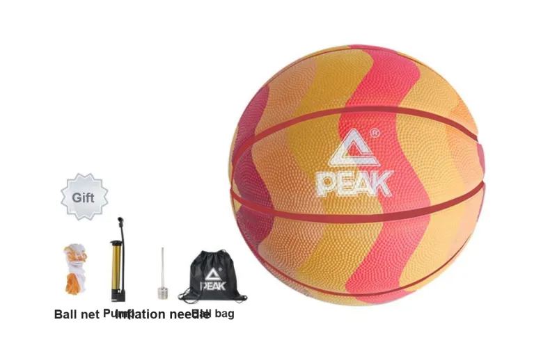 PEAK Rubber Basketball Multicolor Size 5 Size 7 Ball Training Unisex-6