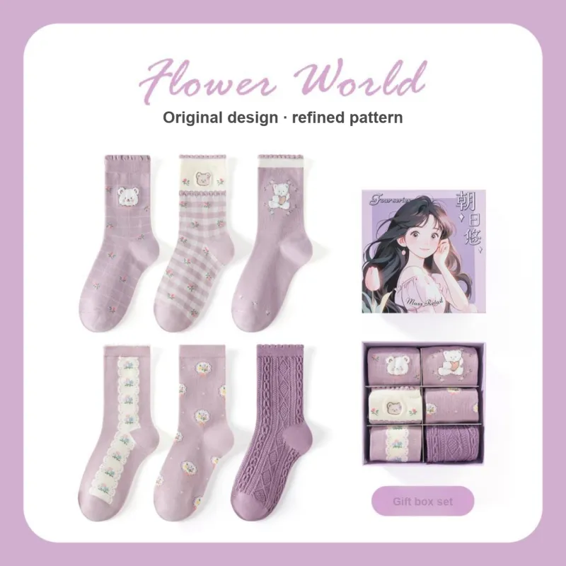 Caramella Mid Calf Socks Women's 6 Pack-9