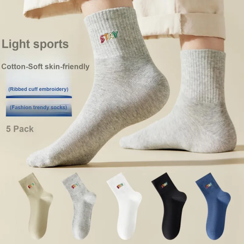 Ordifen Mid Calf Socks Men's 5 Pack-1